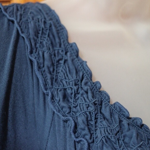 Max Studio Slate Blue Off Shoulder Smocked Midi Dress Large - Picture 9 of 11